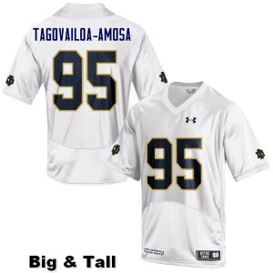 Notre Dame Fighting Irish Men's Myron Tagovailoa-Amosa #95 White Under Armour Authentic Stitched Big & Tall College NCAA Football Jersey BLU4299HV